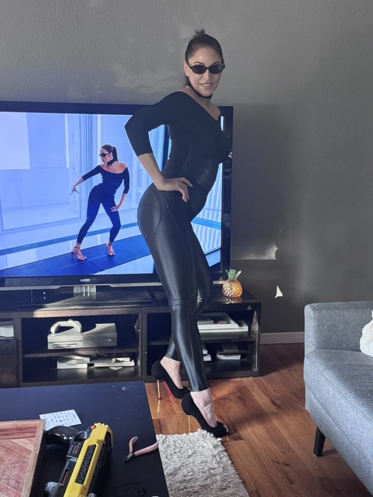 Maile in heels recreating Tate McRae